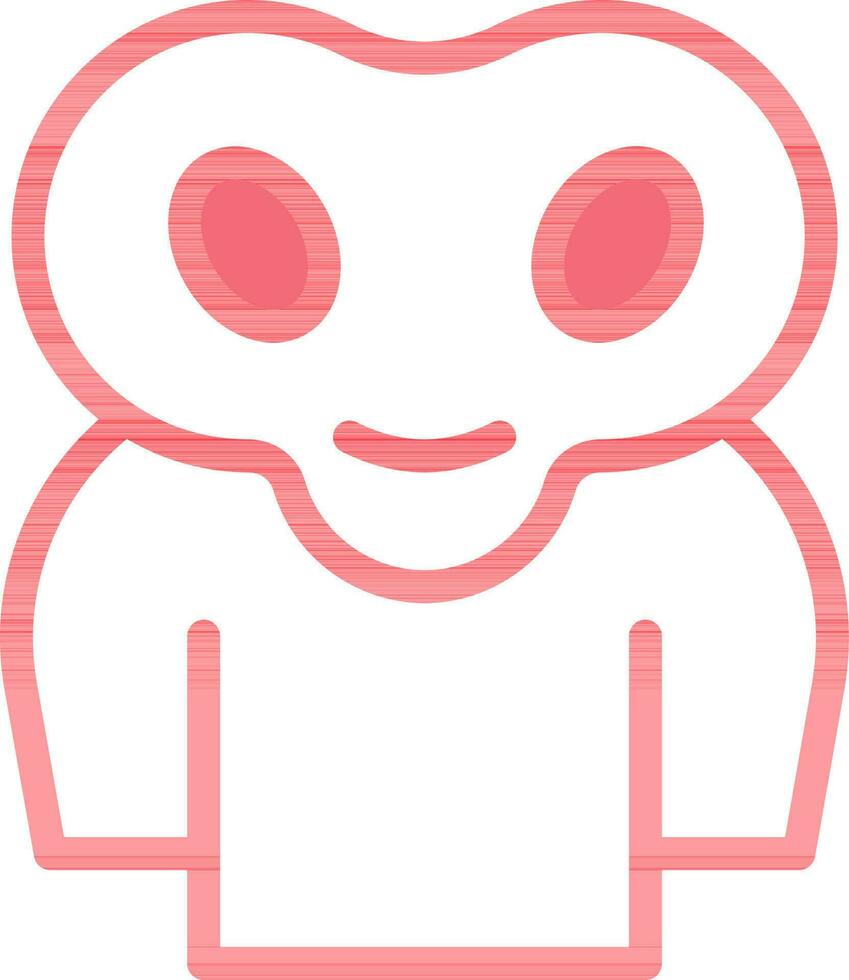 Alien Character Icon In Red And White Color. vector