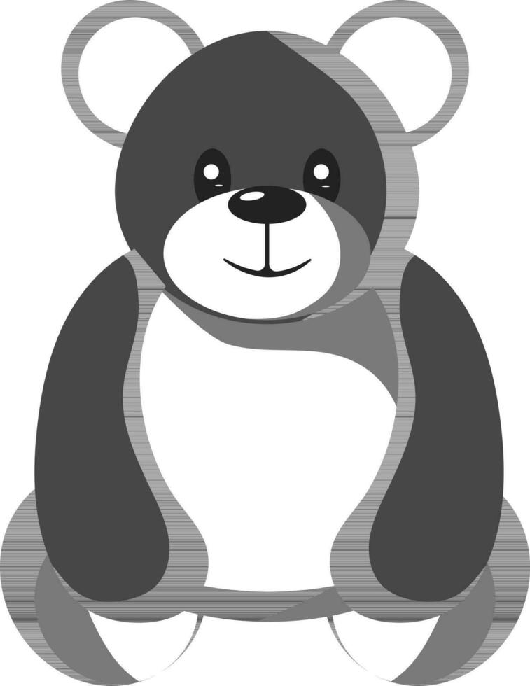 osito de peluche oso icono o símbolo en gris y blanco color. vector