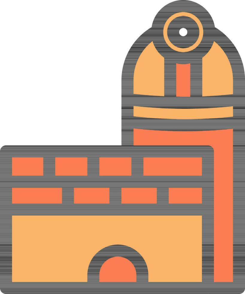 Orange Space Observatory Icon Or Symbol. vector