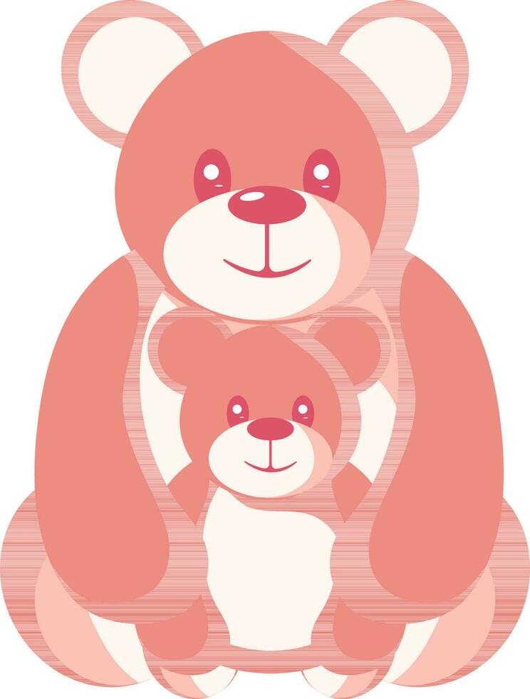 vector ilustración de dos osito de peluche oso en rojo color.