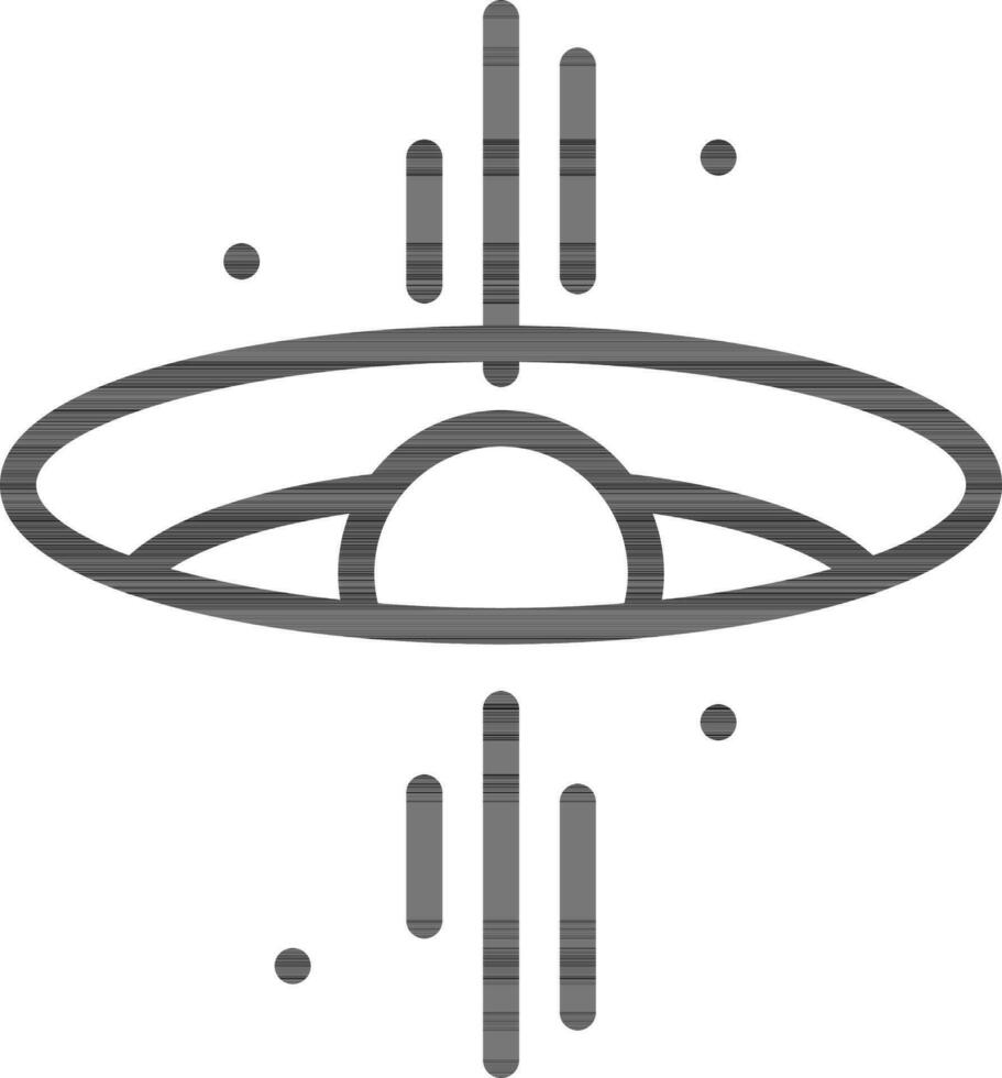 línea Arte negro agujero icono o símbolo. vector