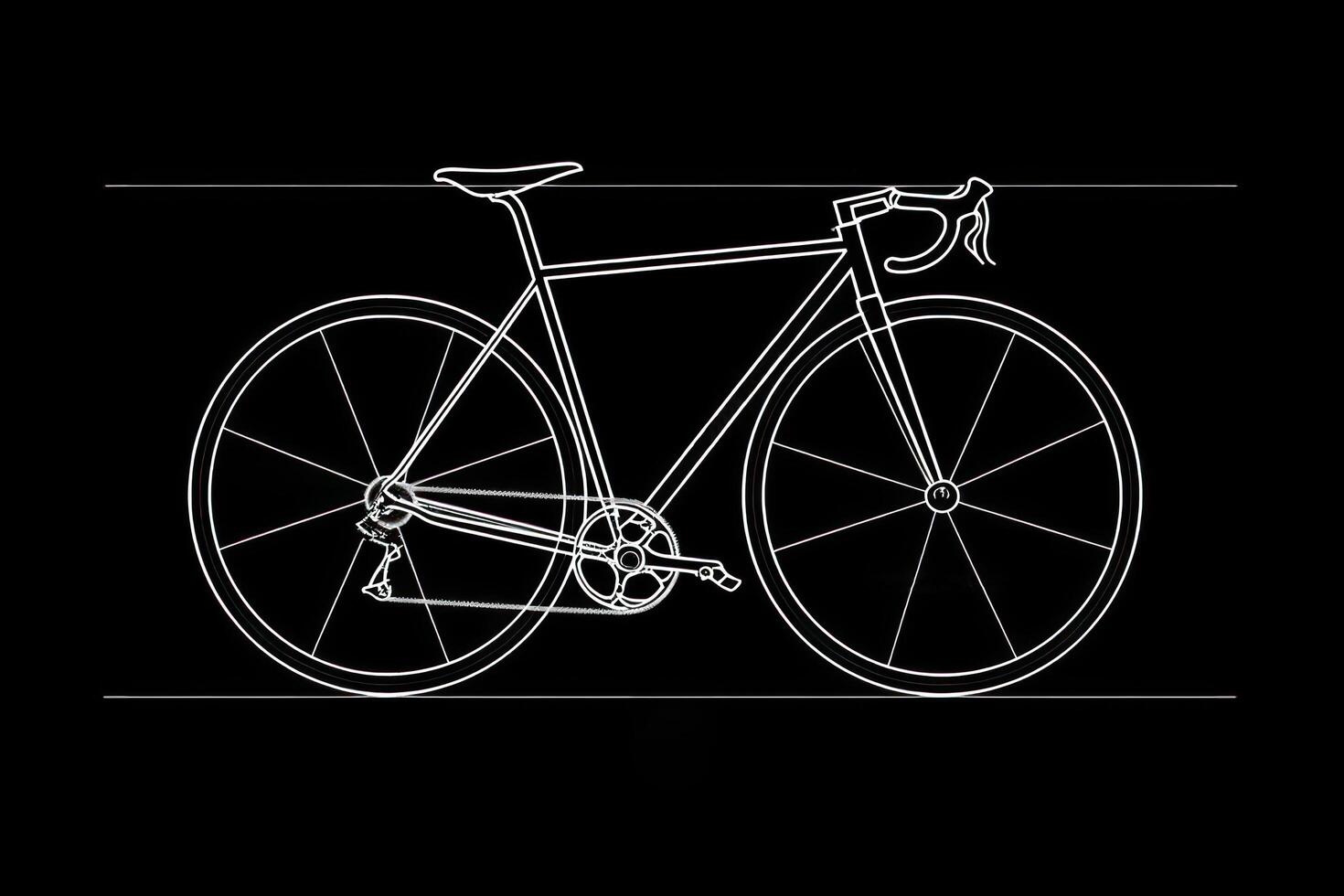 la carretera bicicleta logo en oscuro antecedentes generativo ai foto