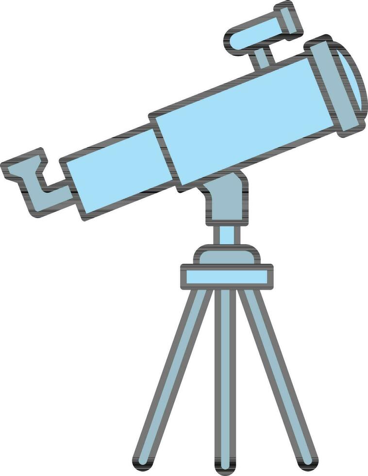 Illustration of Telescope Icon in Blue Color Flat Style. vector