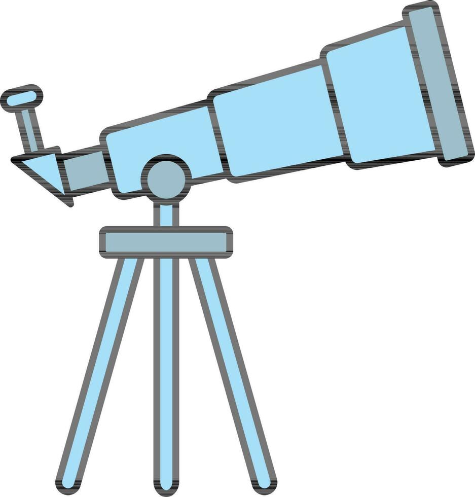 Isolated Tripod Telescope Icon in Blue Color. vector