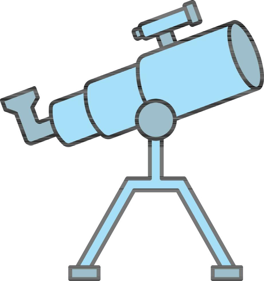 Isolated Blue Color Telescope Icon in Flat Style. vector