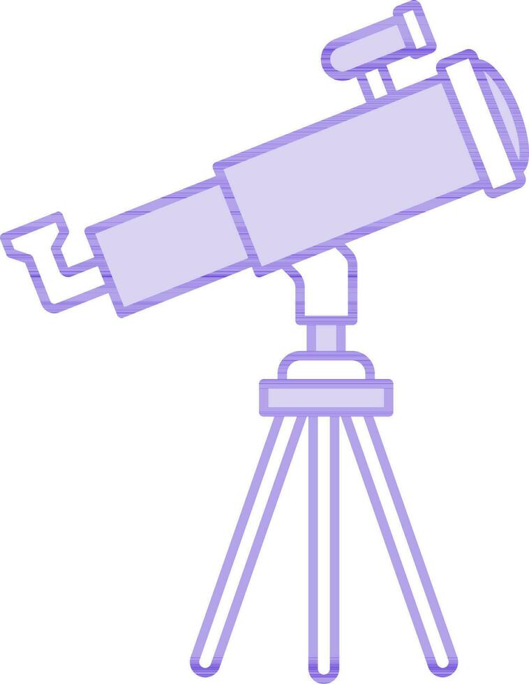 Illustration of Tripod Telescope Icon in Flat Style. vector