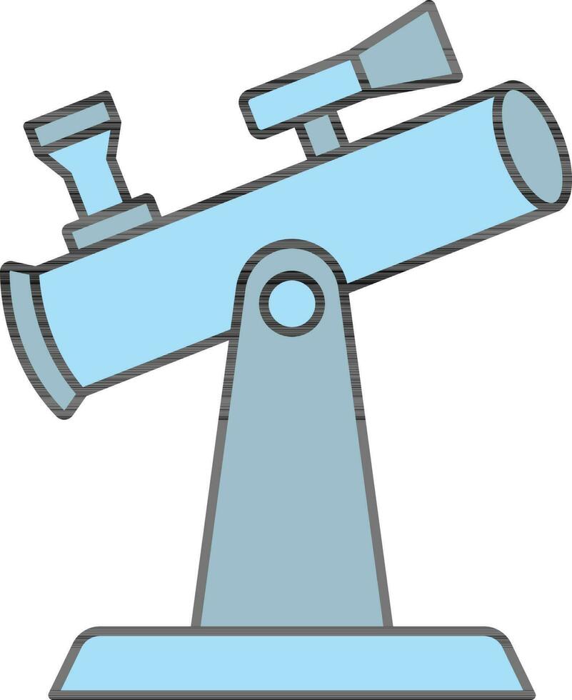 Illustration of Telescope Icon in Blue Color Flat Style. vector