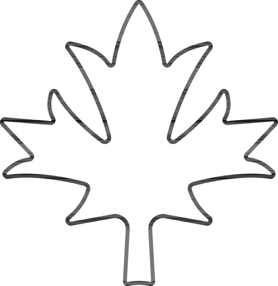 Maple Leaf Icon In Black Outline. vector