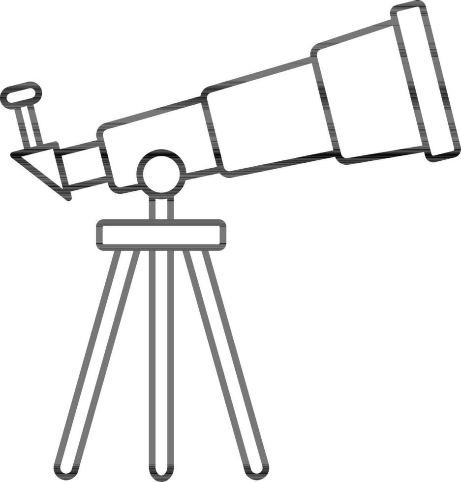 Illustration of Telescope Icon in Line Art. vector