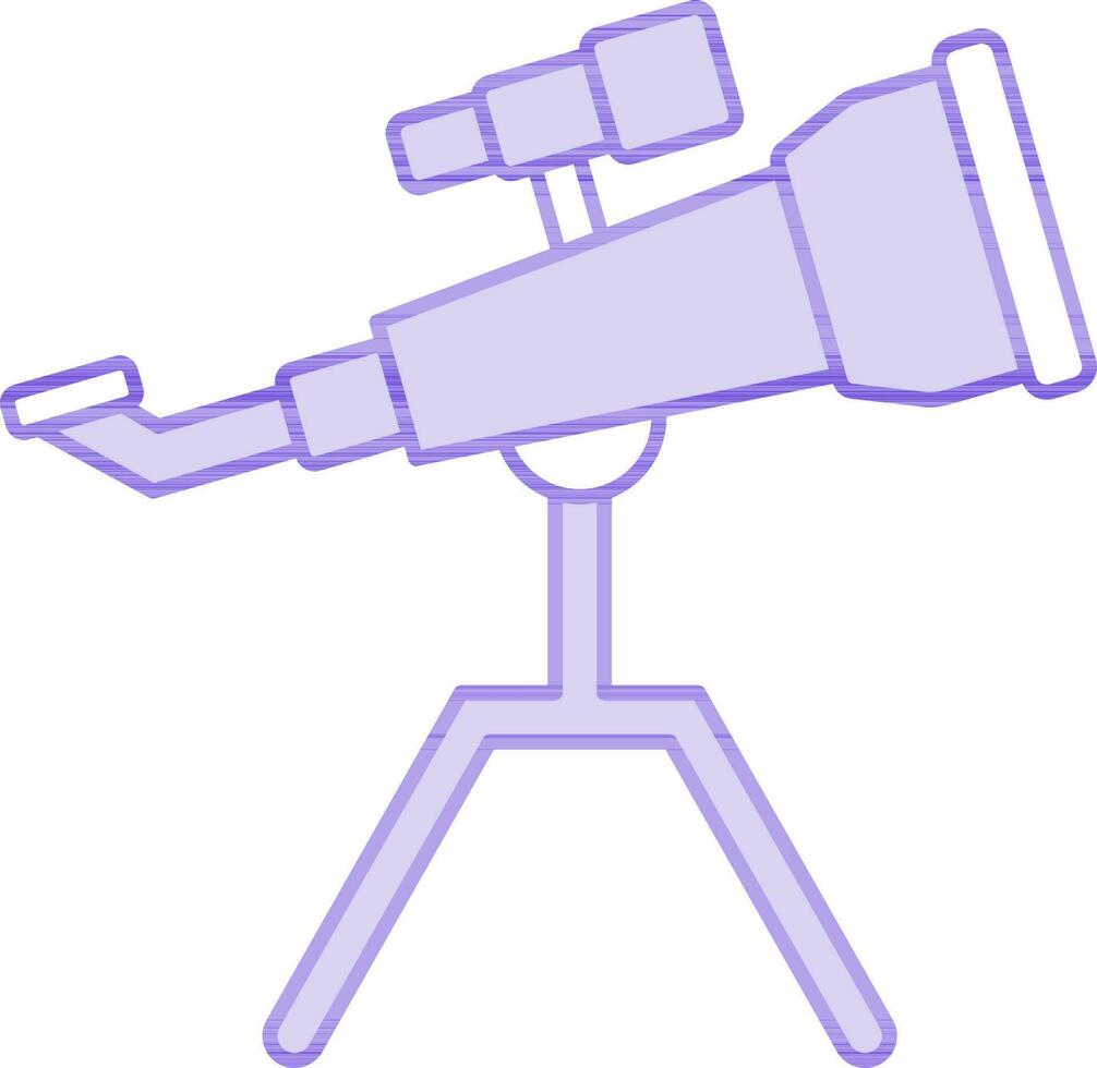 Telescope Icon in Purple And White Color icon in Flat Style. vector
