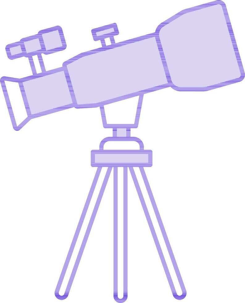 Purple And White Color Telescope Icon in Flat Style. vector