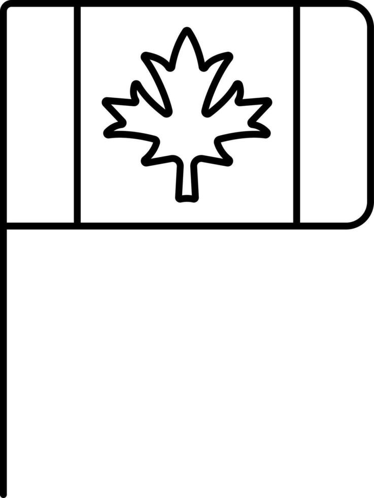 Canada Flag Icon In Line Art. vector