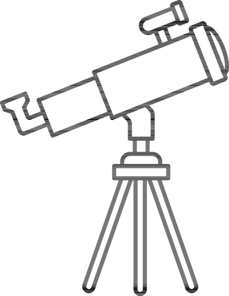 Illustration of Tripod Telescope Icon in Flat Style. vector