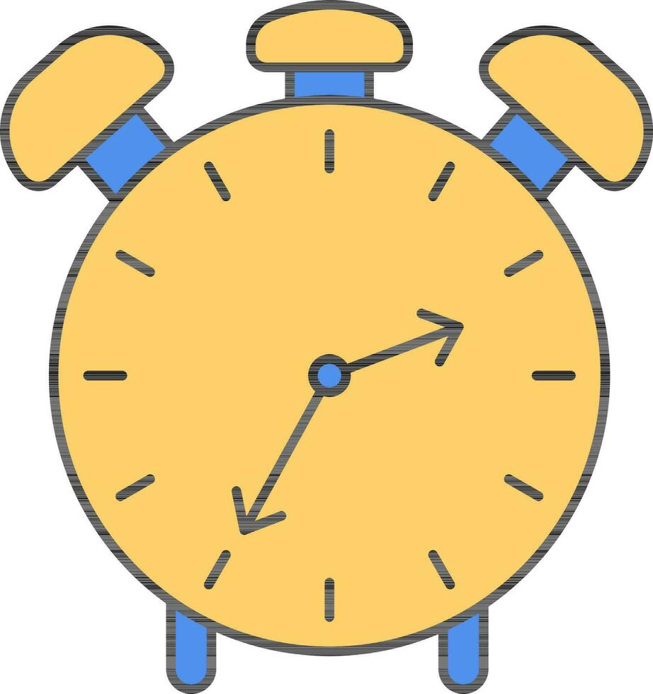 Alarm Clock Icon In Blue And Yellow Color. vector