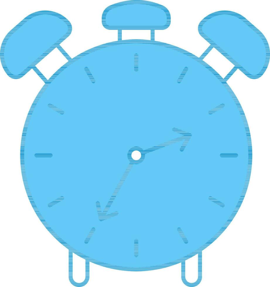 Alarm Clock Icon In Blue And White Color. vector