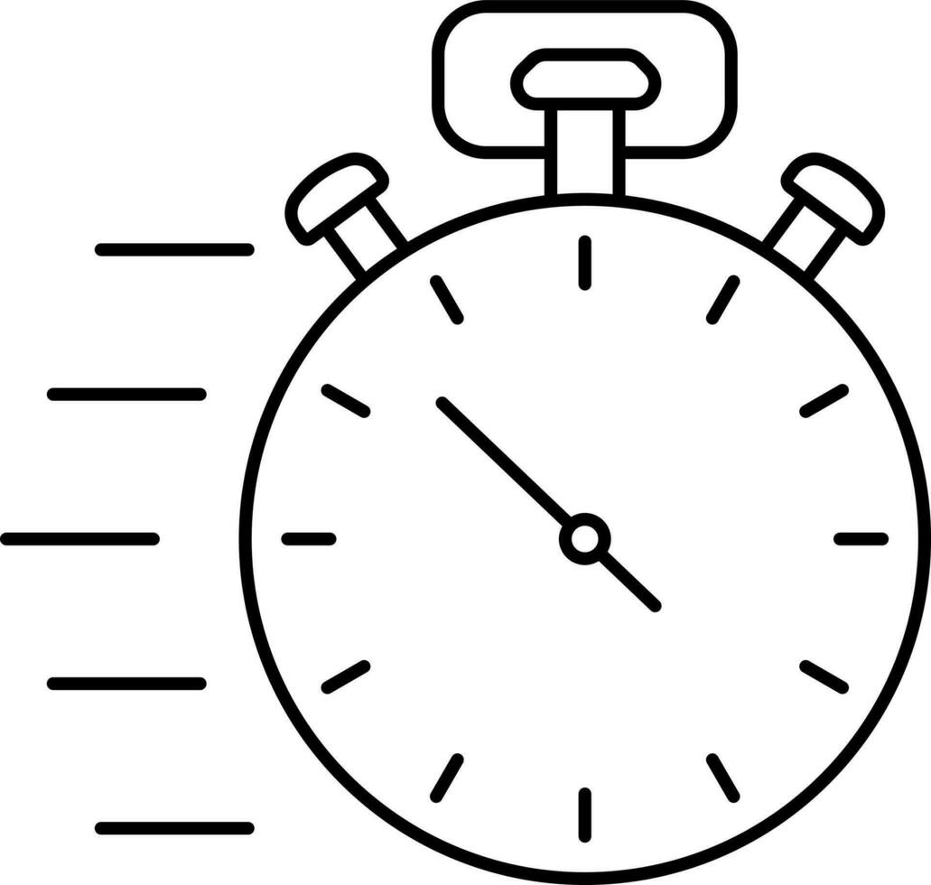 Fast Service Icon In Black Line Art. vector