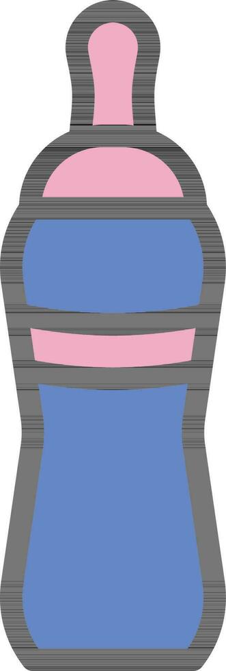 Feeding Bottle Icon In Blue And Pink Color. vector