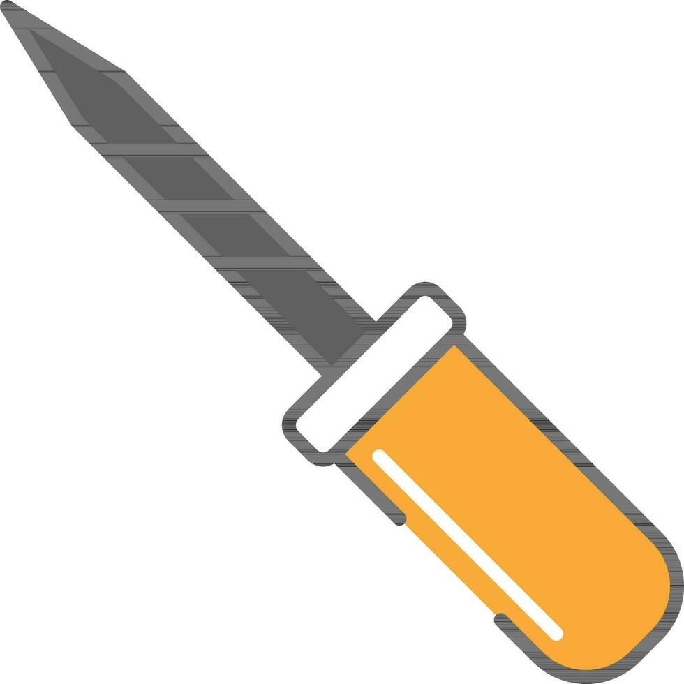 Flat Style Screwdriver Grey And Orange Icon. vector