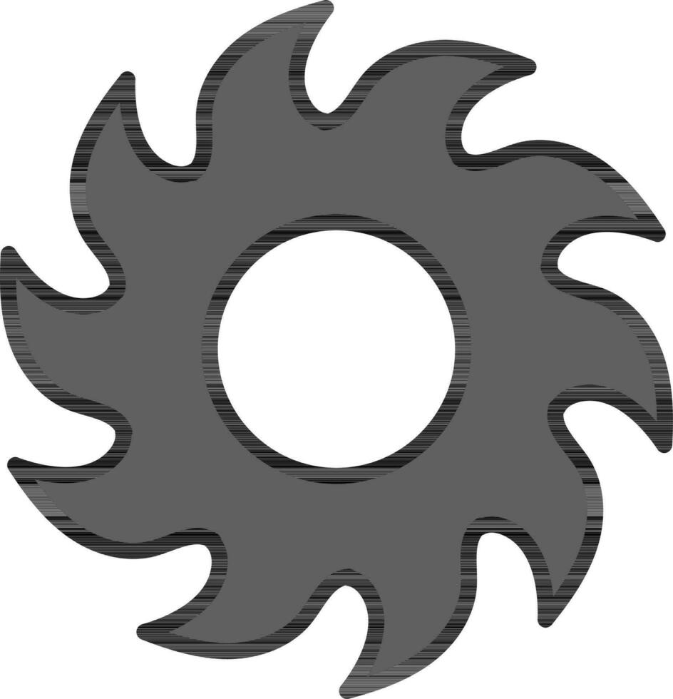 Circular Saw Blade Flat Icon In Grey Color. vector