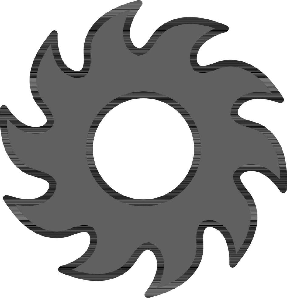 Circular Saw Blade Flat Icon In Grey Color. vector