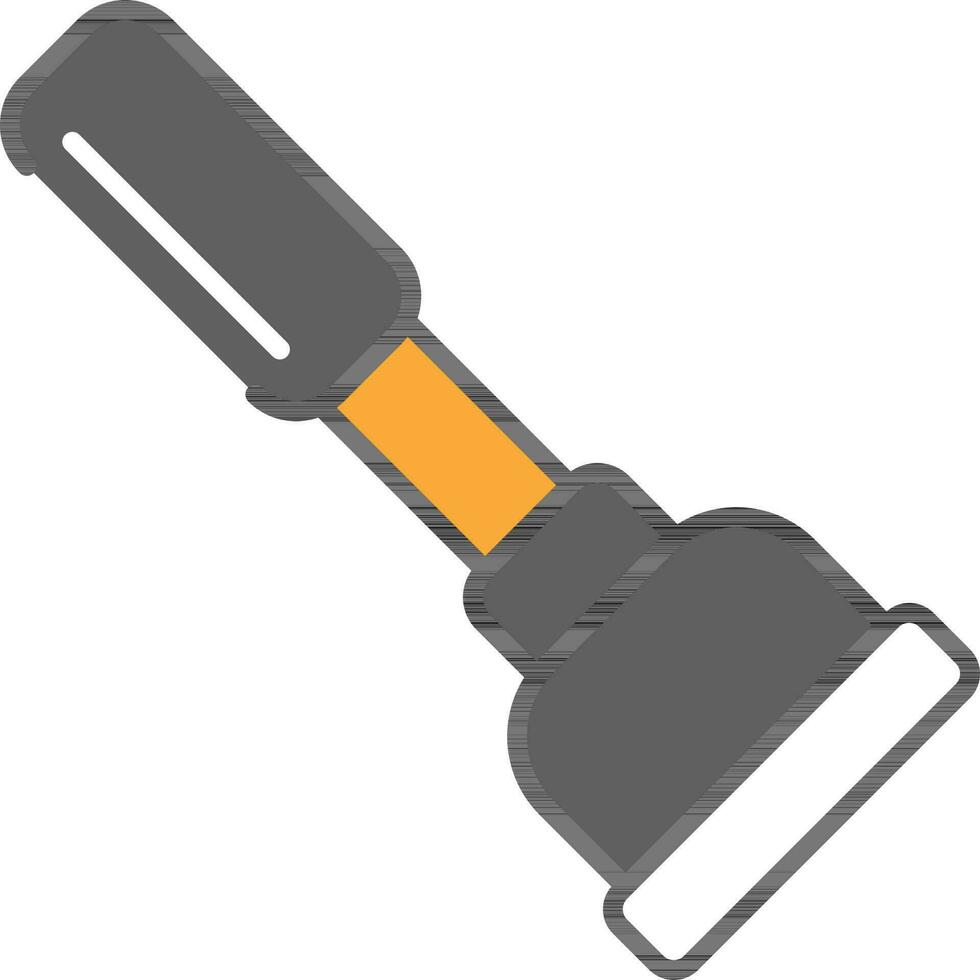 Flat Style Plunger Grey And Orange Icon. vector