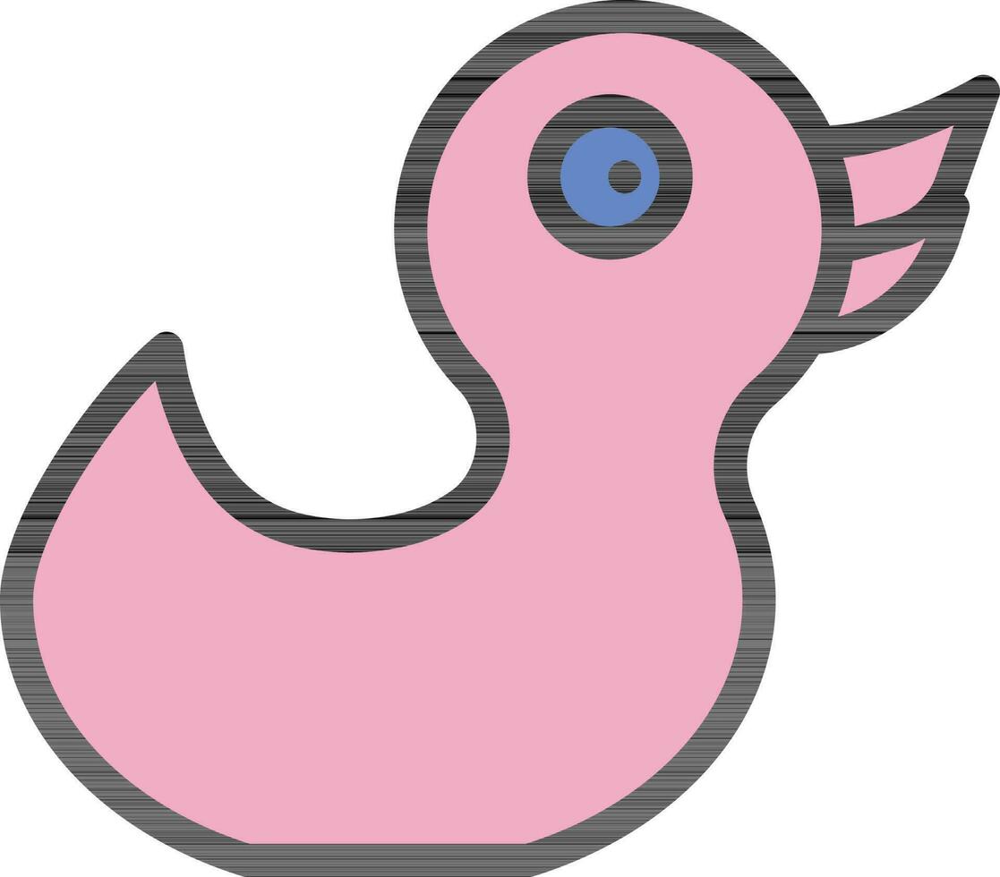 Duck Toy Icon In Blue And Pink Color. vector