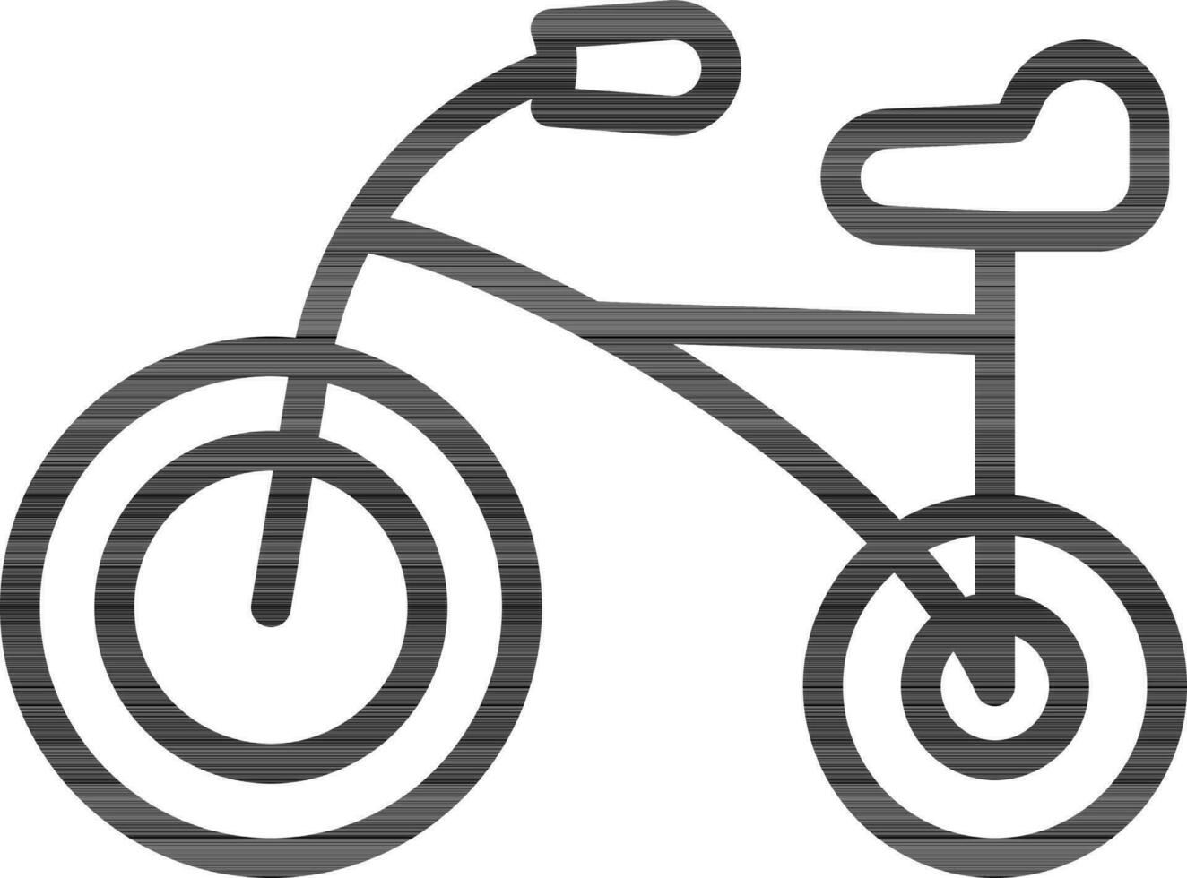 Baby Bike Icon In Black Thin Line Art. vector