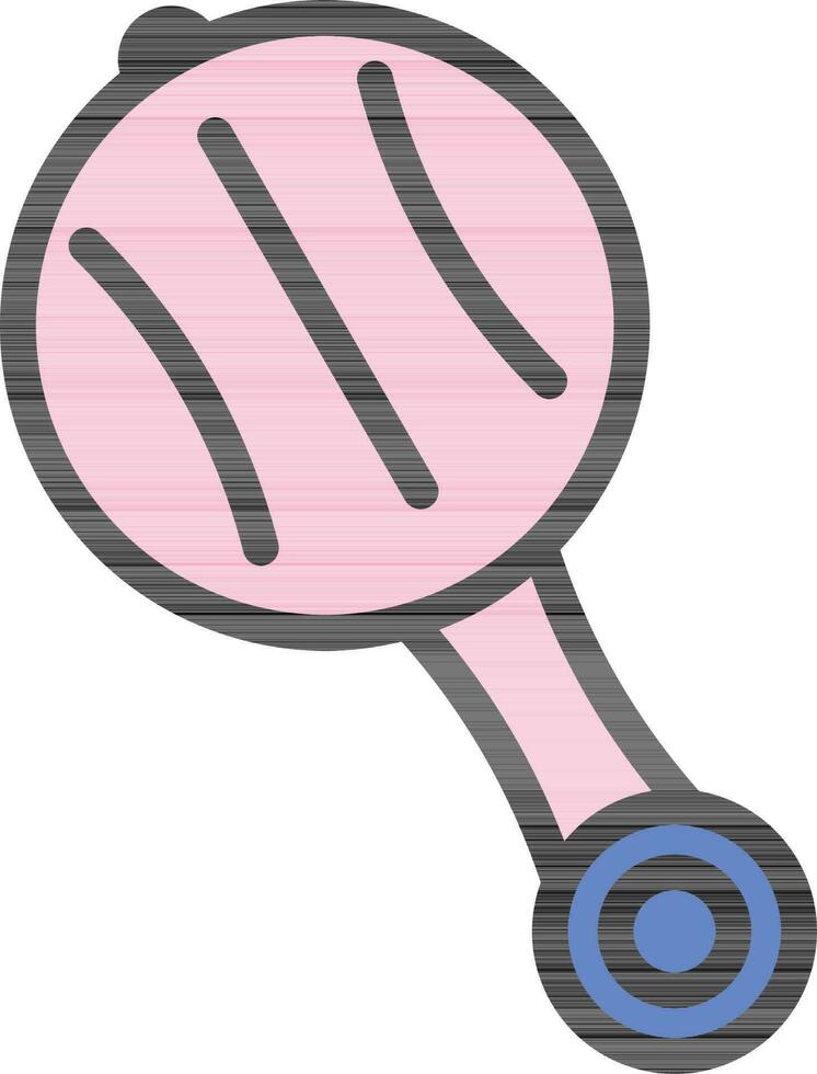 Rattle Icon In Pink And Blue Color. vector