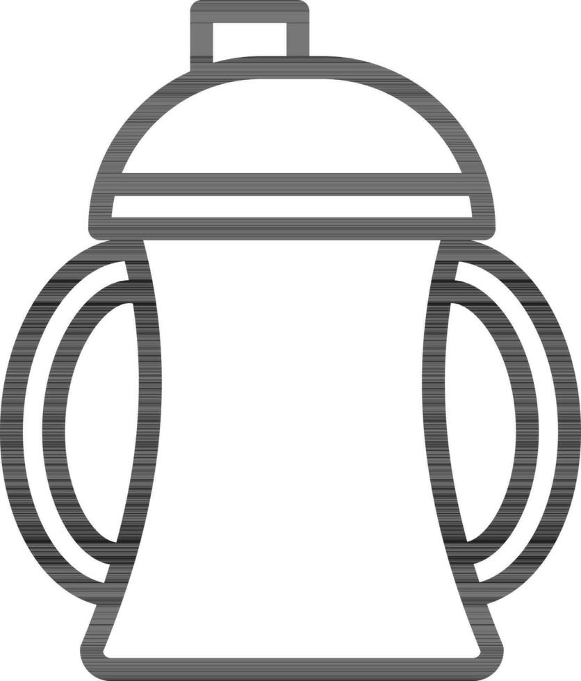 Sippy Cup Icon In Black Outline. vector