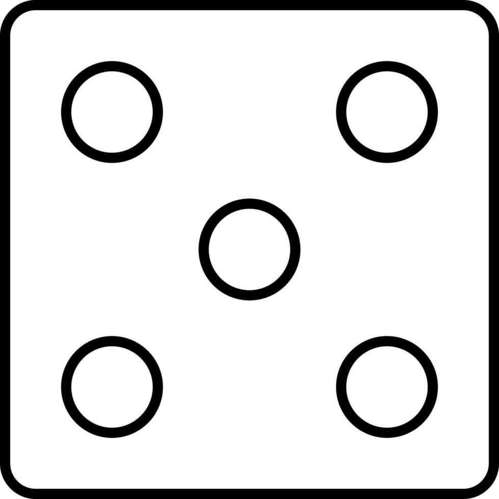 Black Outline Illustration Dice Icon. vector