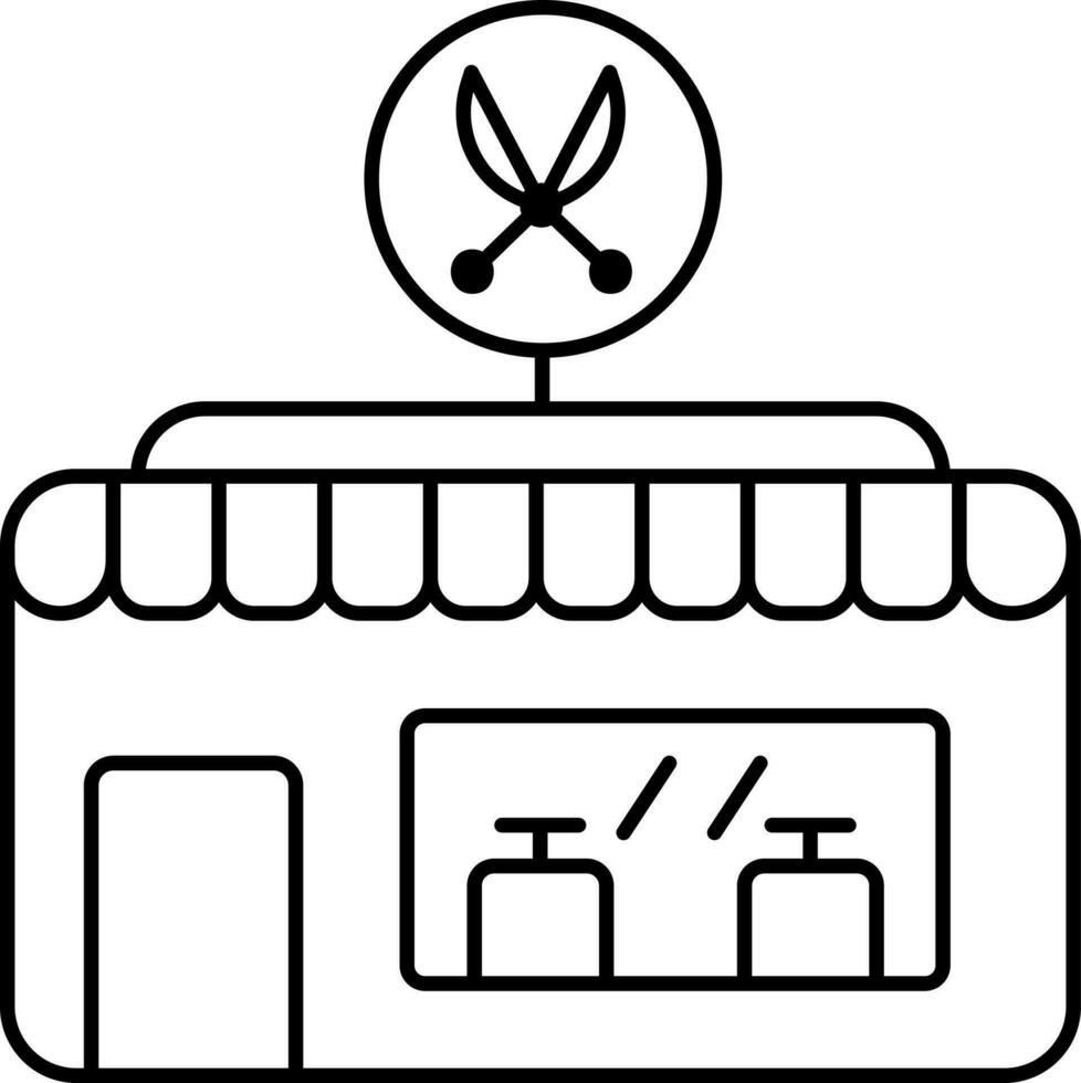 Thin Line Art Barber Shop Icon. vector
