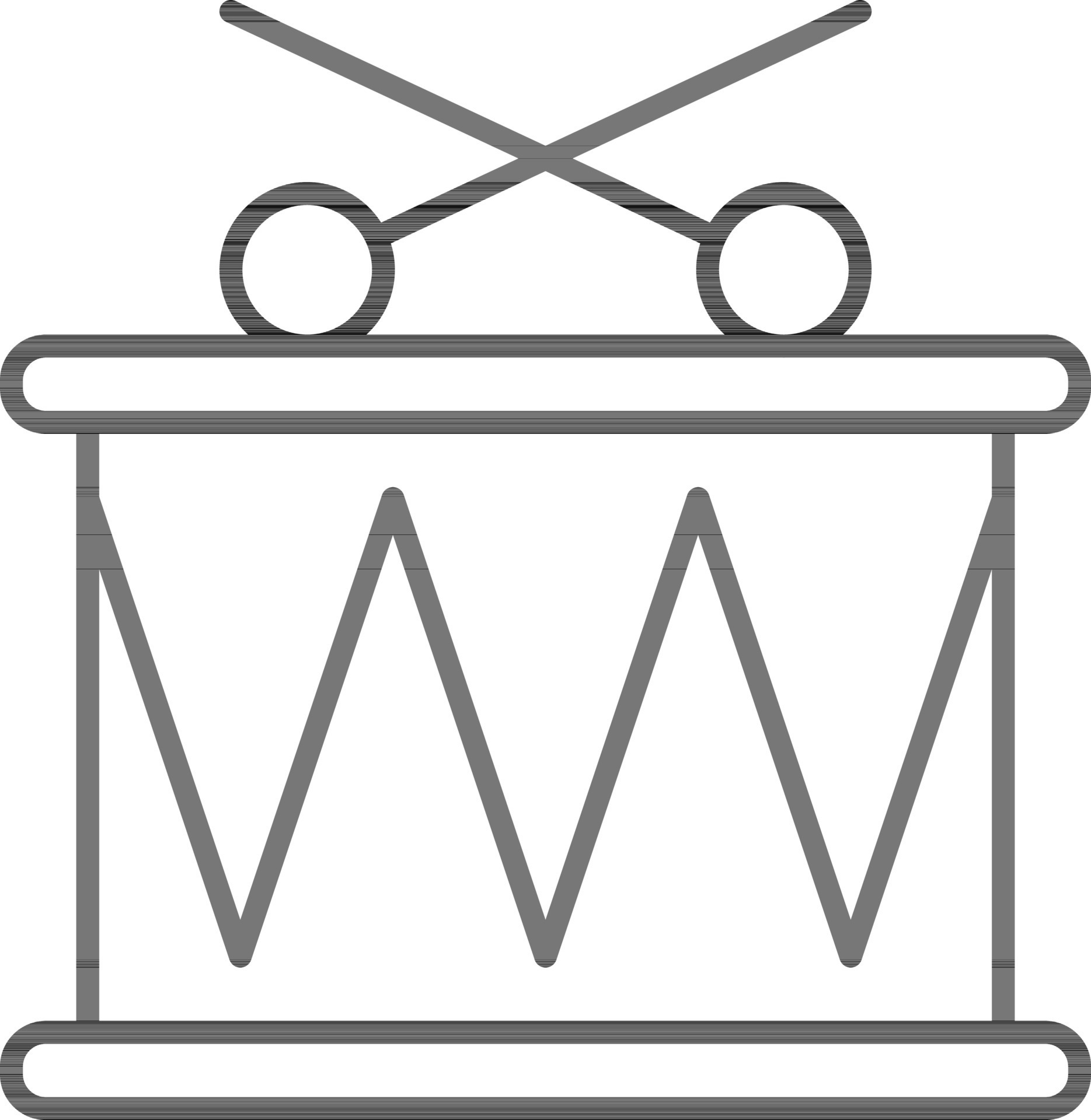 Cross Stick On Snare Drum Line Art Icon. 24457661 Vector Art at Vecteezy