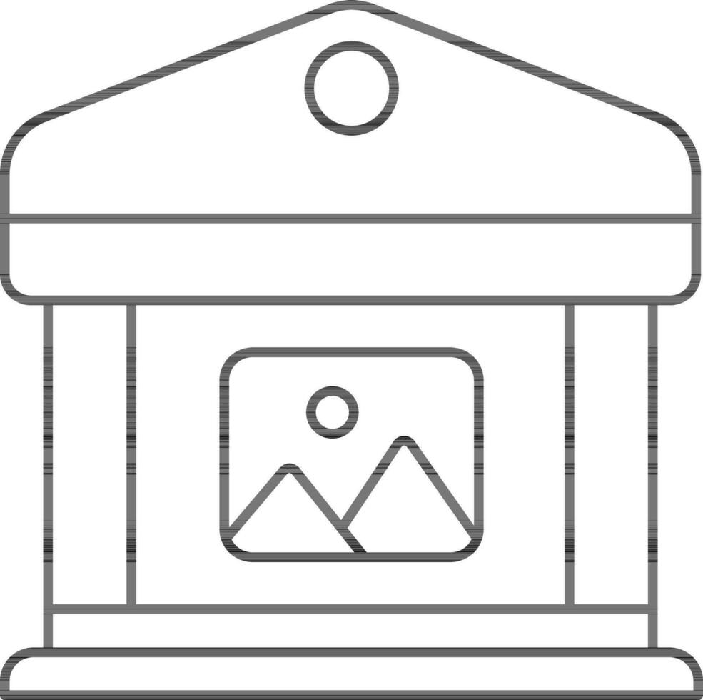 Cinema Or Photoshop Building Line Art Icon. vector