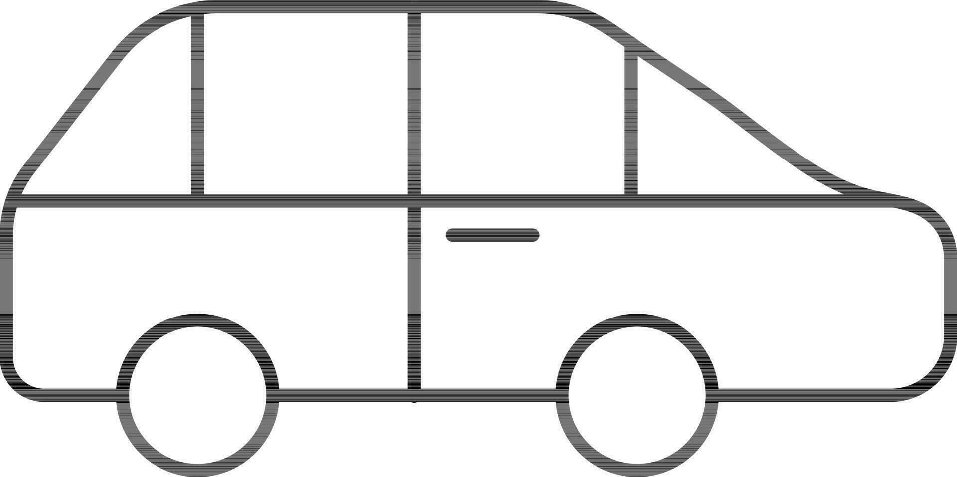 Car Icon In Black Line Art. vector