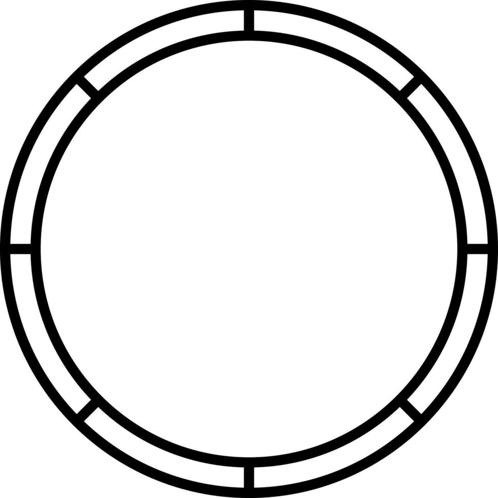 Hula Hoop Ring Line Art Icon In Flat Style. vector