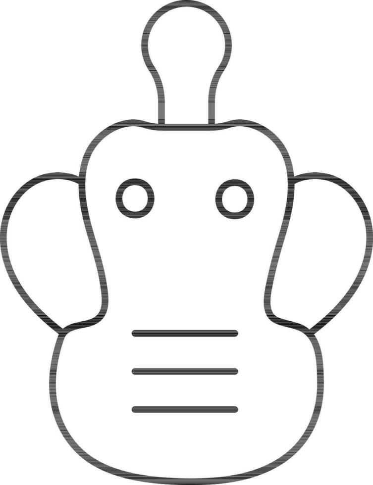 Feeding Bottle Icon In Black Outline. vector