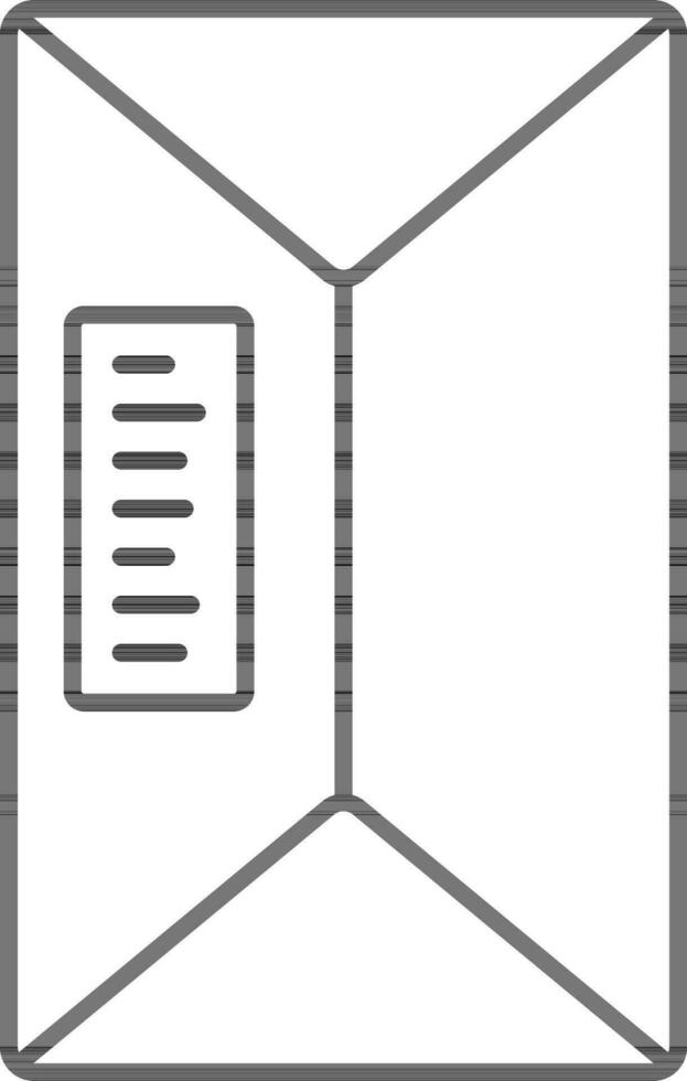 Envelope Barcode Icon In Thin Line Art. vector