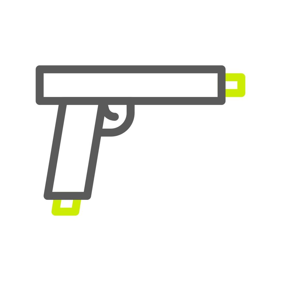 pistola icono duocolor gris vibrante verde color militar símbolo Perfecto. vector