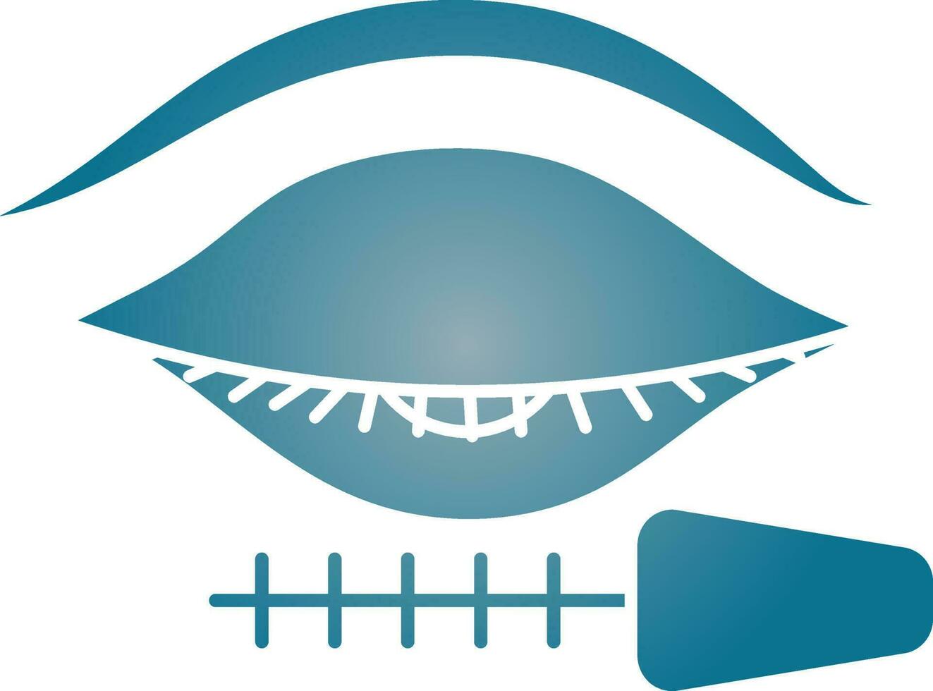 Blue Illustration Of Eyelash And Mascara Icon. vector