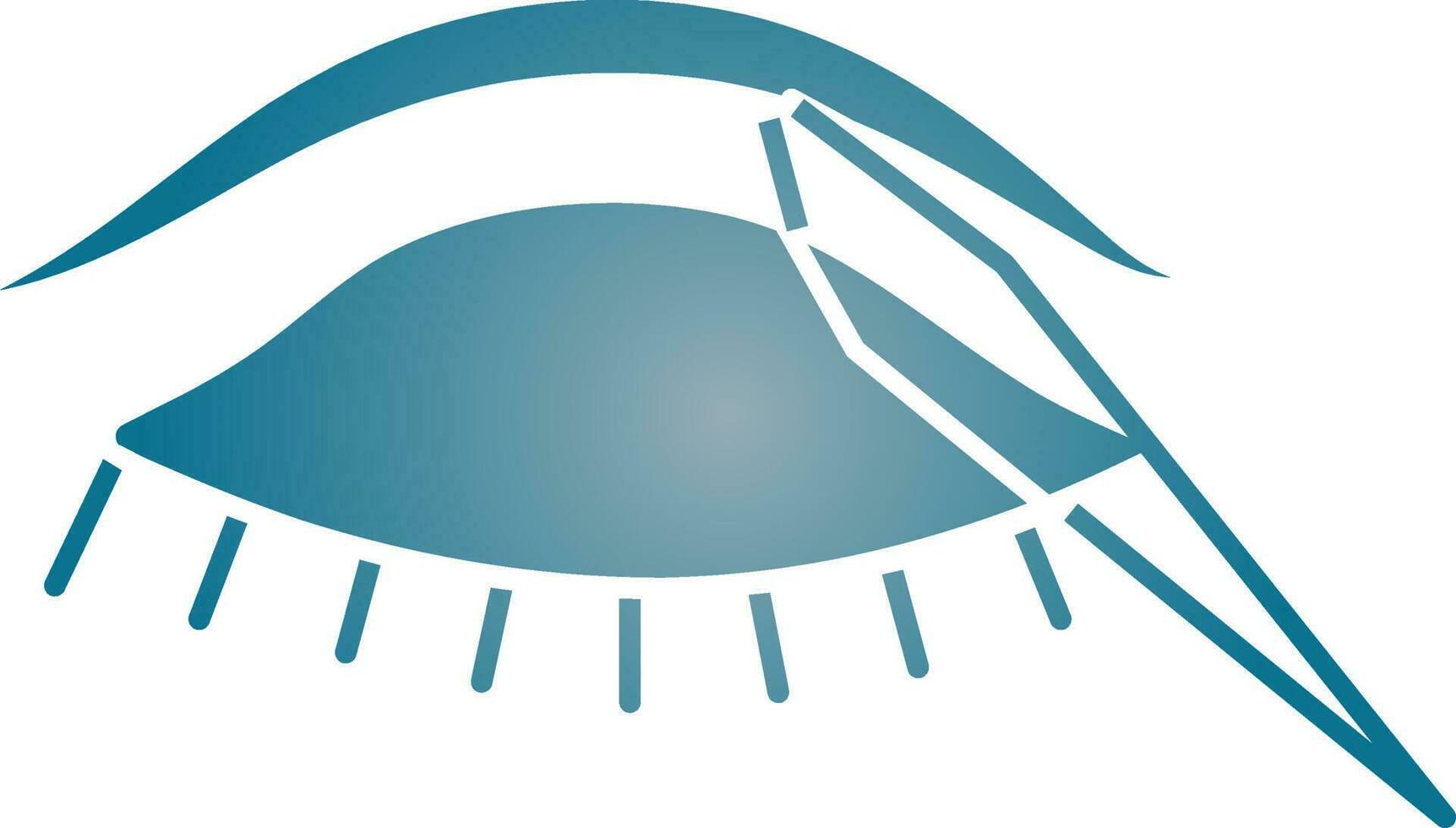 Closed Eyes With Tweezers Icon In Blue Color. vector