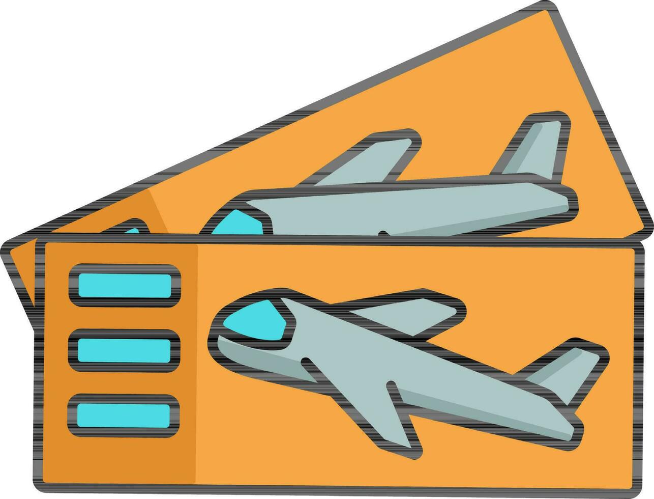 Air Ticket Blue And Orange Icon. vector