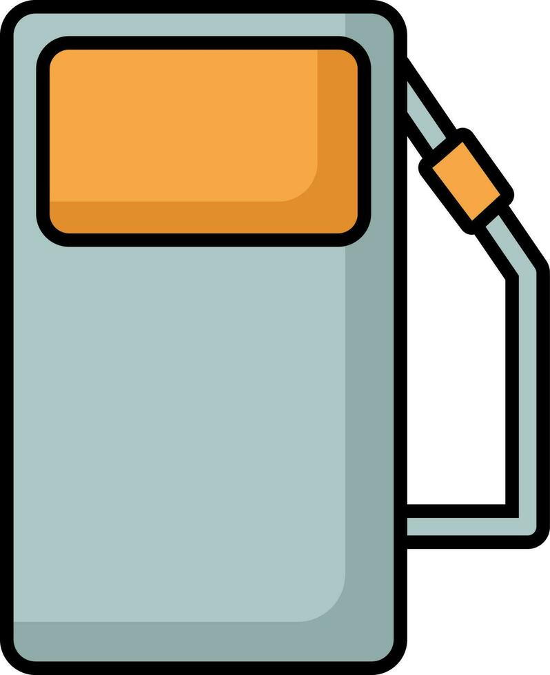 Flat Style Gasoline Pump Orange And Grey Icon. vector