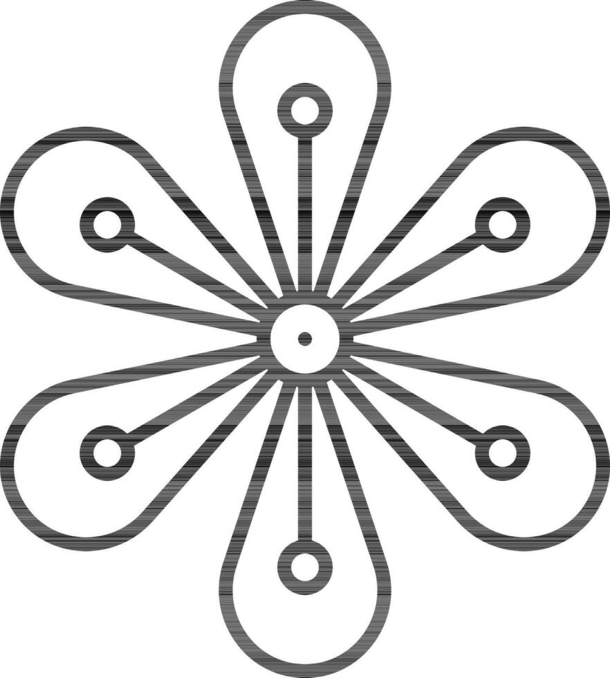 Clivia Flower Icon In Thin Line Art. vector