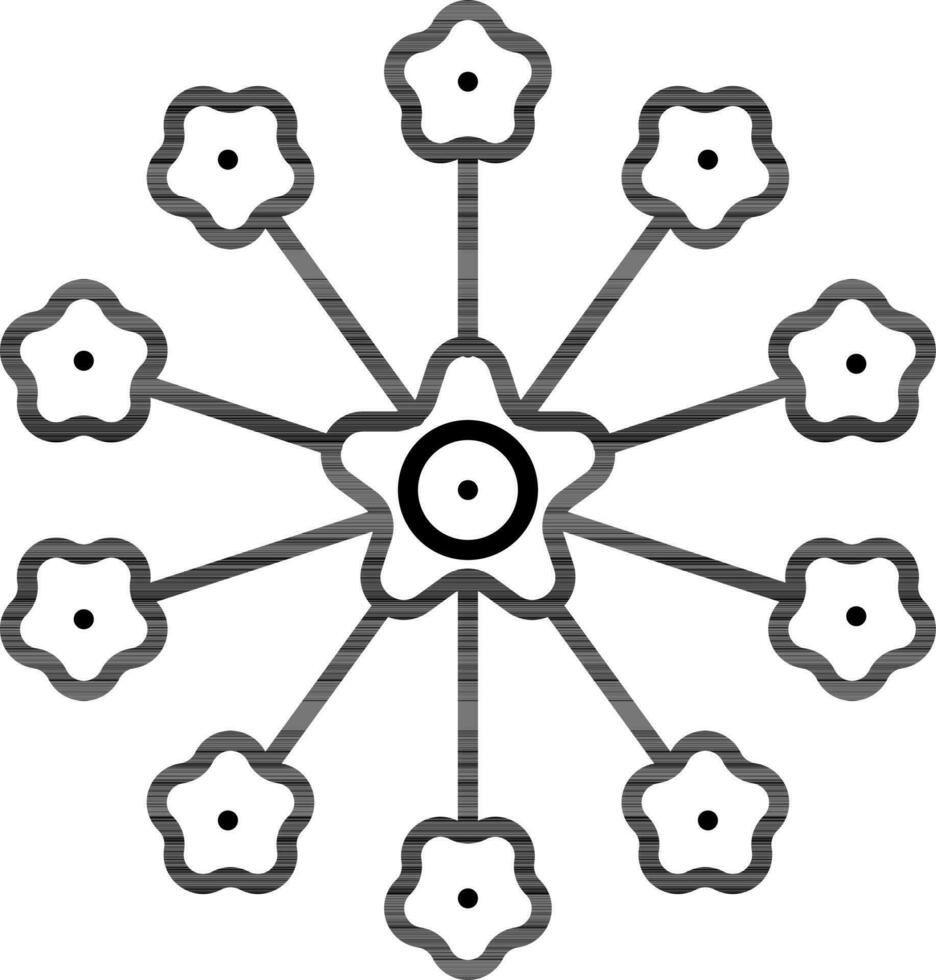 Lantana Flower Flat Icon in Linear Style. vector