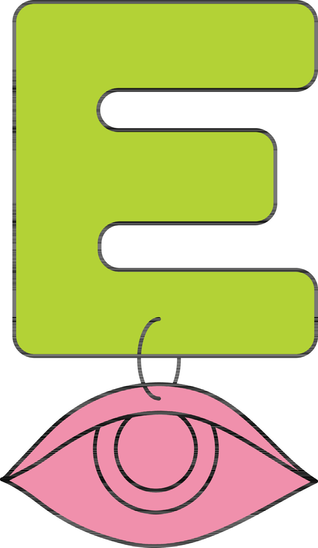 letter-e-for-eye-icon-in-green-and-pink-color-24458019-vector-art-at
