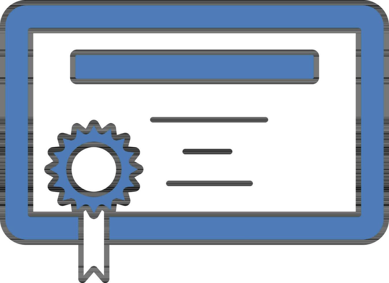 Flat Style Certificate Icon In Blue And White Color. vector