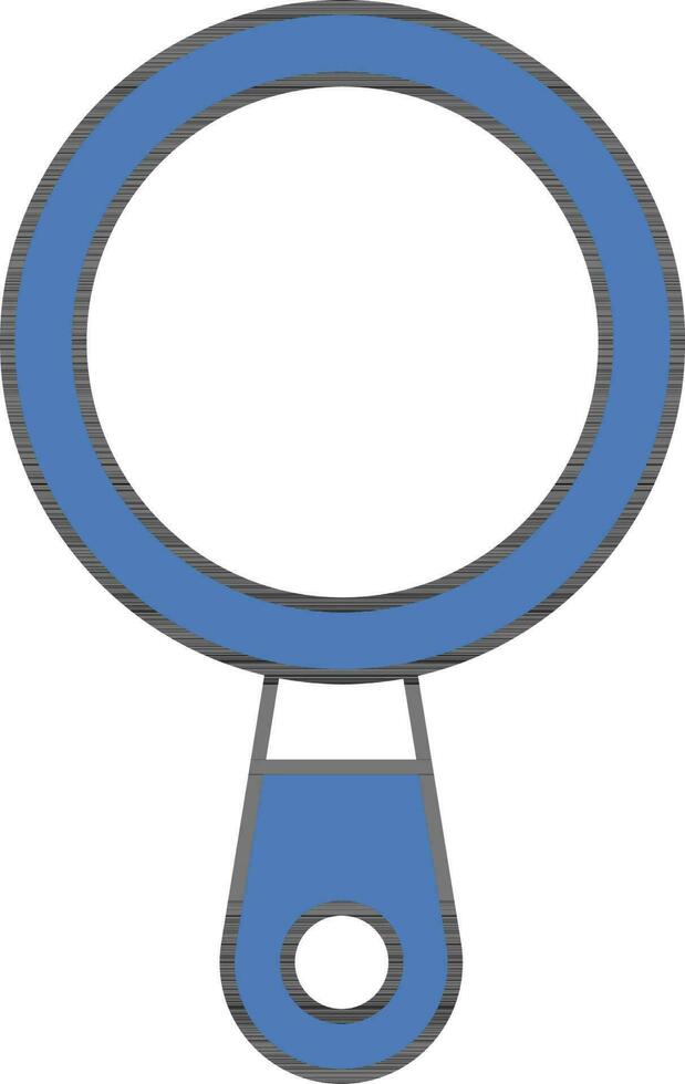 Flat Style Magnifying Glass Icon In Blue And White Color. vector