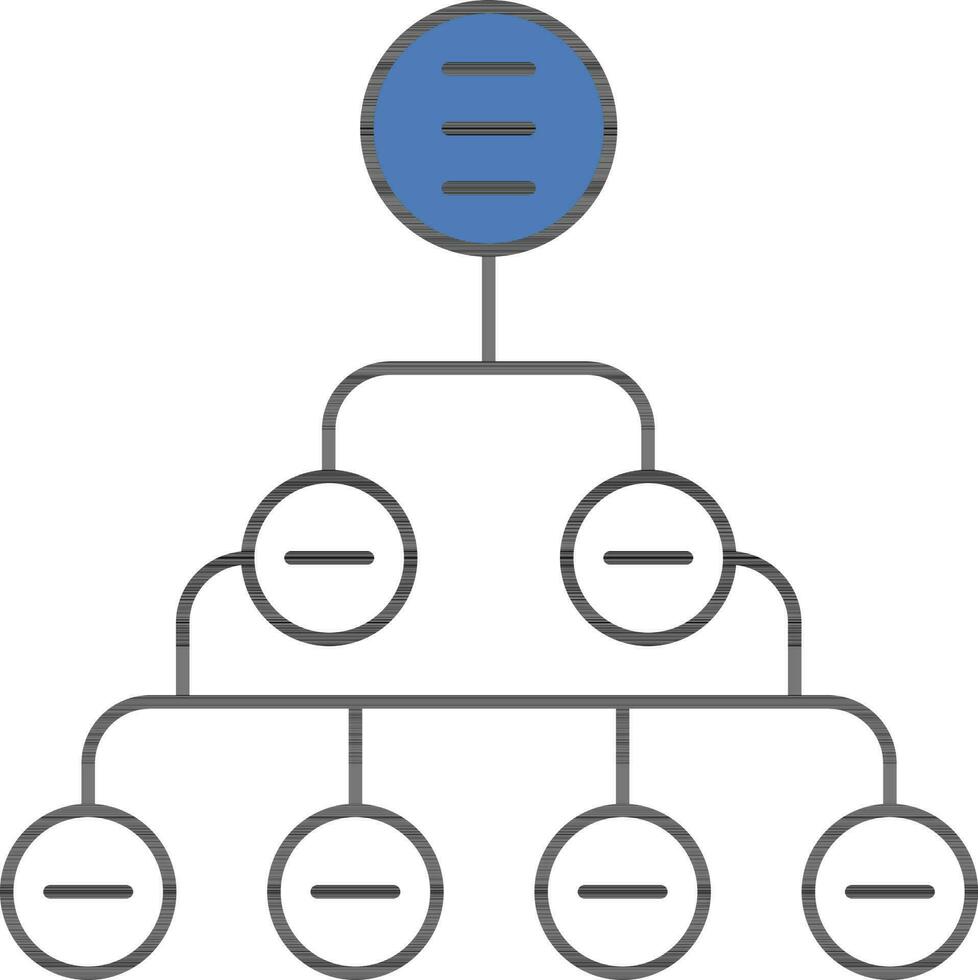 Hierarchy Icon In Blue And Black Color. vector