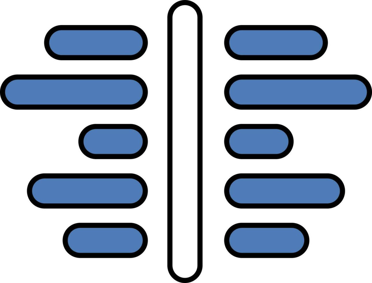 Alignment Page Icon In Blue And White Color. vector
