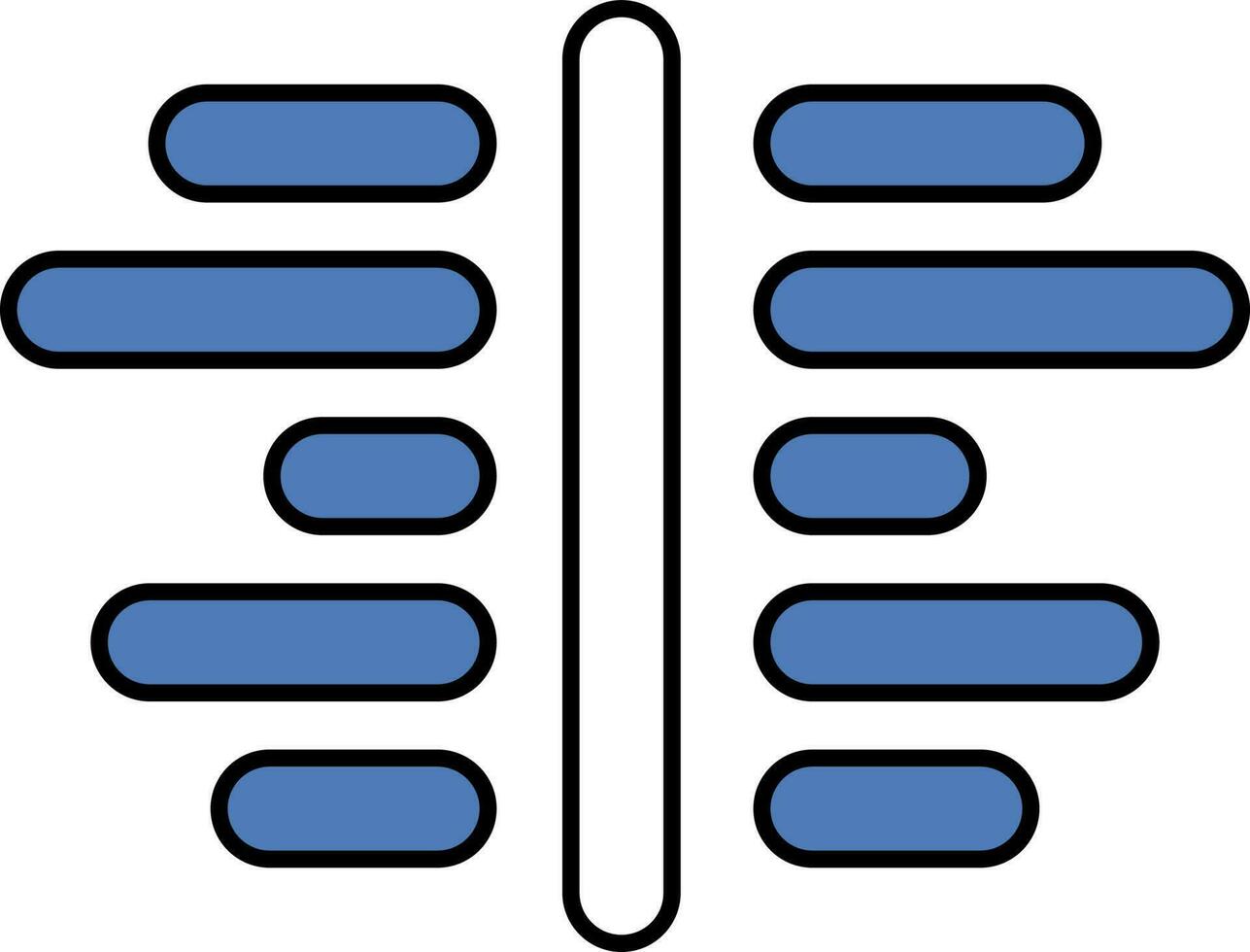 Alignment Page Icon In Blue And White Color. vector